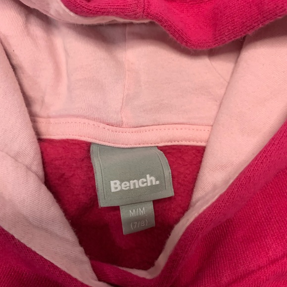 Bench Hoodie in bright pink with front logo Size 7/8 - Picture 2 of 3